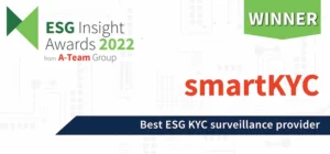 smartkyc award - Best ESG KYC Surveillance Provider 2022